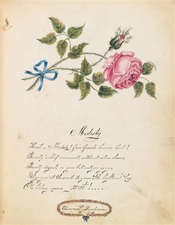 (MANUSCRIPT BOOK.) Miss Ann P. Postleys Album